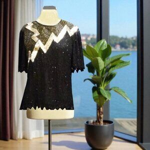 Vintage Scala Sequin & Bead top